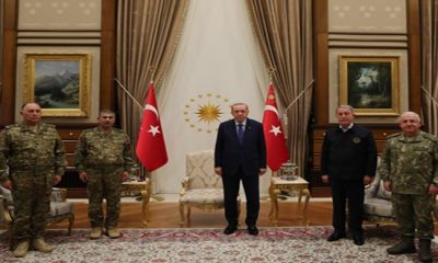 Cumhurbaşkanı Erdoğan, Azerbaycan Savunma Bakanı Hasanov ve Genelkurmay Başkanı Veliyev’i kabul etti
