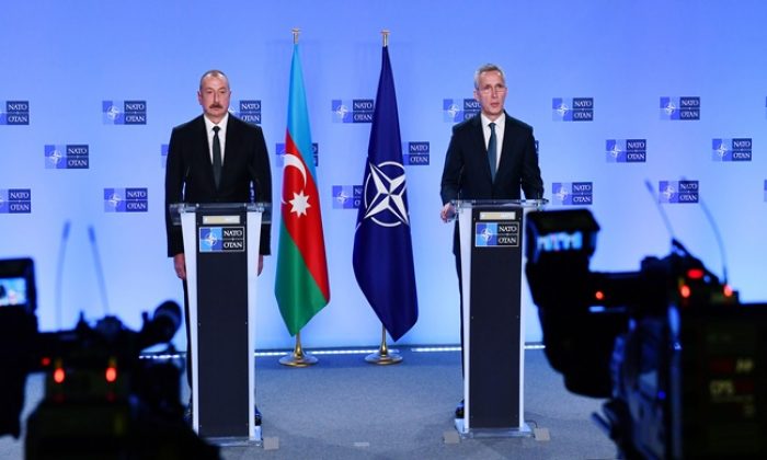 İlham Aliyev ve NATO Genel Sekreteri Jens Stoltenberg Brüksel’de ortak basın toplantısı düzenledi