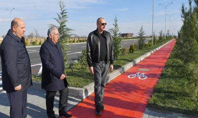 İlham Aliyev, Ağdam şehrinin iç yollarında yürütülen çalışmalarla tanıştı